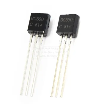 100% Novi триод 50 kom BC550C + 50 kom BC560C TO92 Agregat tranzistor kroz otvor BC550 BC560 DIP-3 45V 0.
