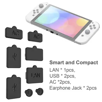 8в1 USB, Silikon Prašinu Setove za zaštitu od prašine Za Nintendo Switch Oled
